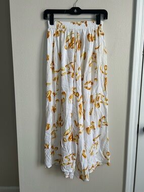 NWT Maurie + Eve Lorento Pants Body Language Print Wide Leg Elastic Waist Size 4